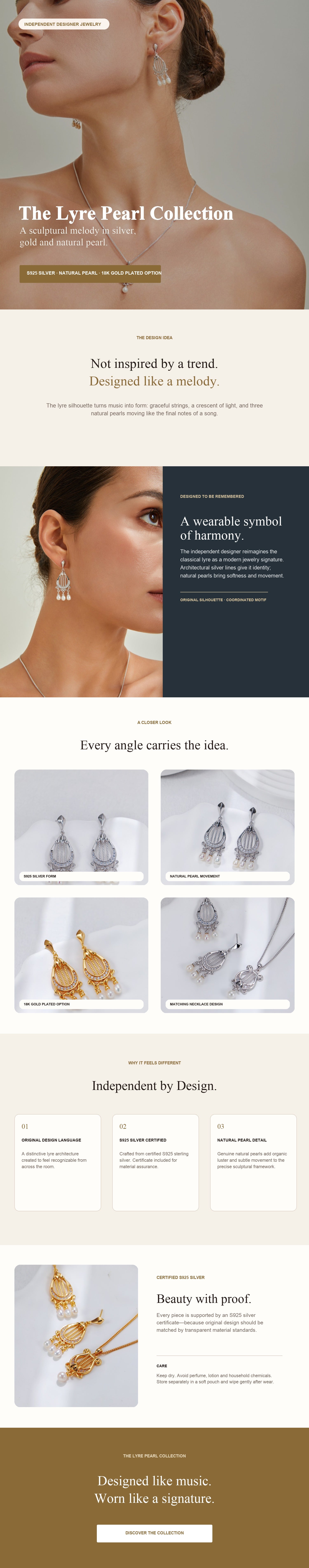 Lyre Natural Pearl S925 Jewelry Collection