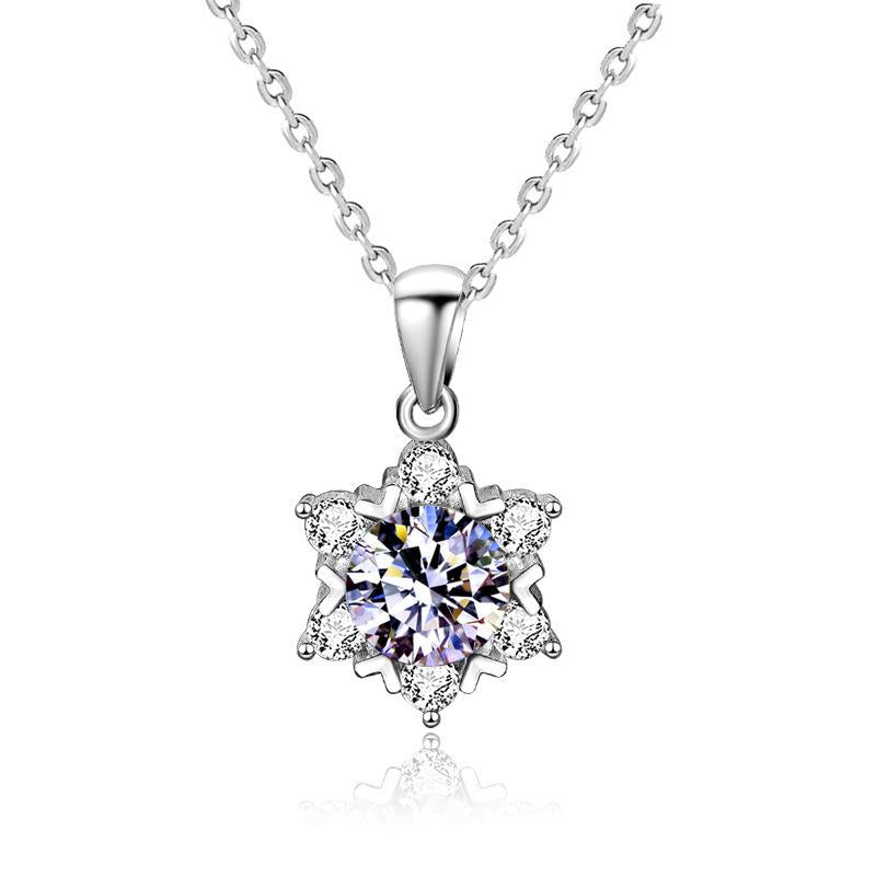 2 CT.Snowflake Moissanite Pendant Necklace