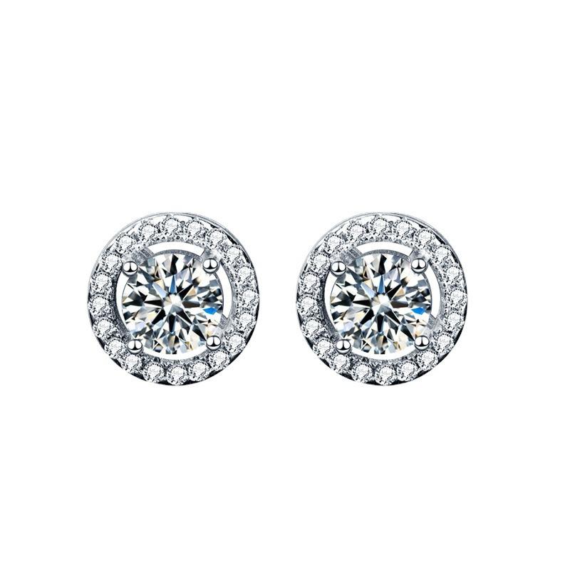 （45)1 CT.Morganite Classic Halo Studs