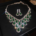 Luxury Vintage Emerald Water-Drop Jewelry Set