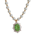 Vintage Emerald Pearl Necklace