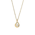 167Gold Teardrop Moonstone Crystal Pendant Necklace
