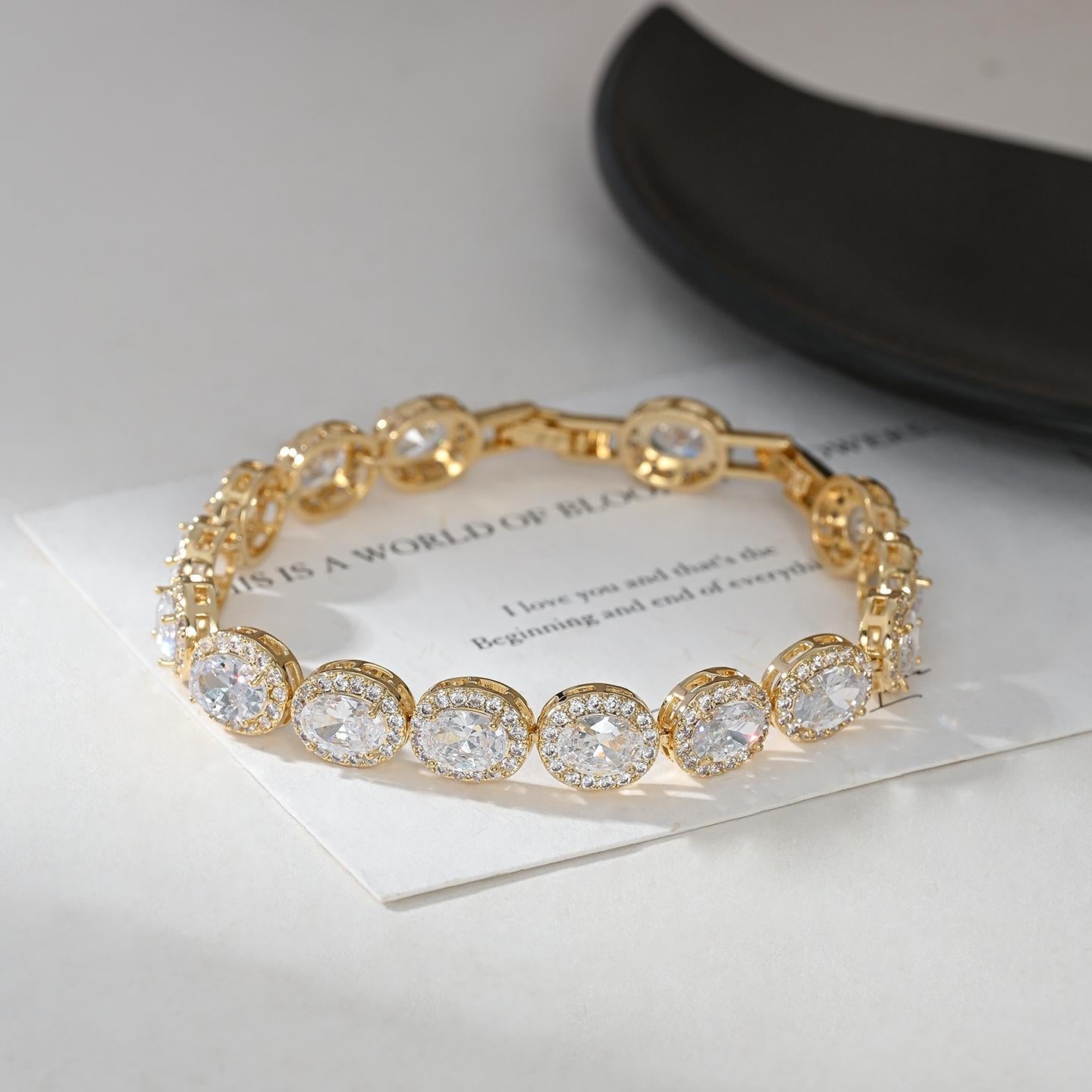 113Vintage French Hollow Carved Pavé Crystal Bracele