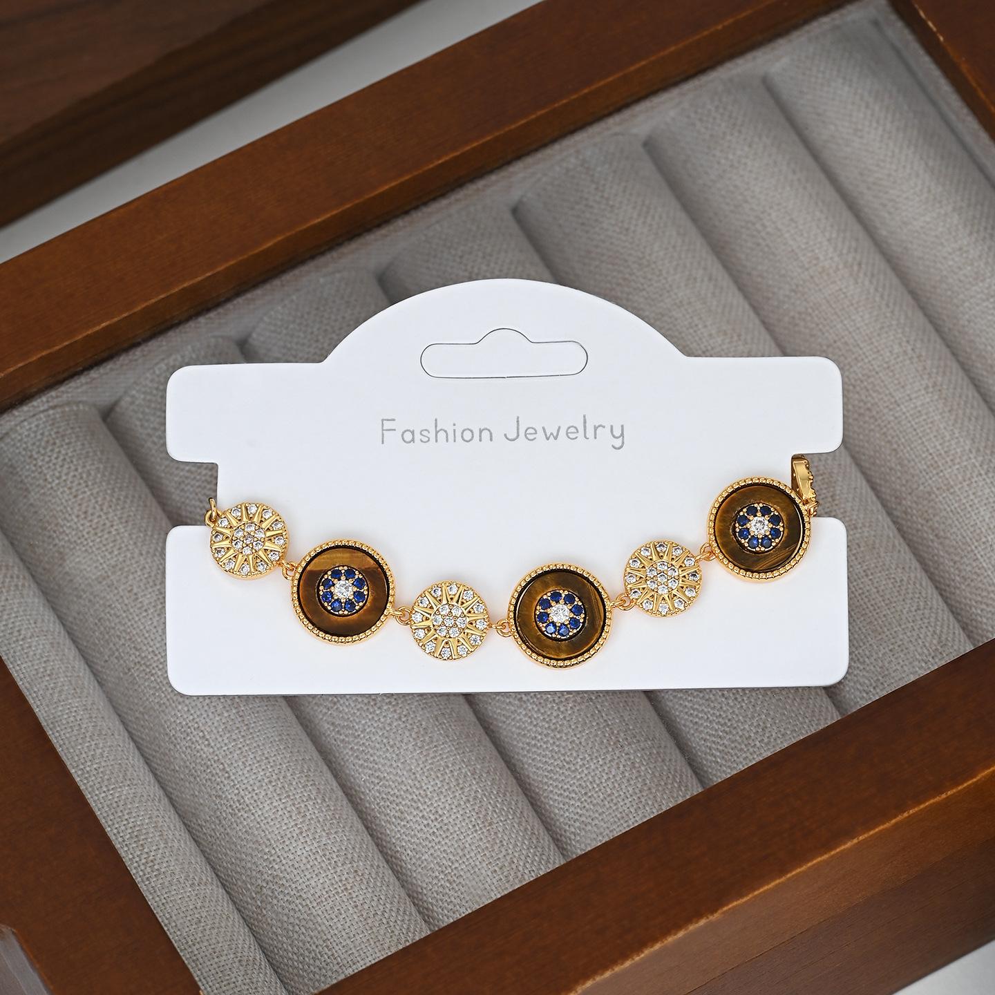 115Vintage Natural Tiger's Eye Beaded Bracelet