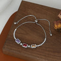118Minimalist Summer Colorful Gemstone Chain Bracelet