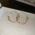 Vintage Gold Full-Pavé Hoop Earrings