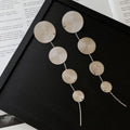 Minimalist Geometric Disc Long Drop Earrings