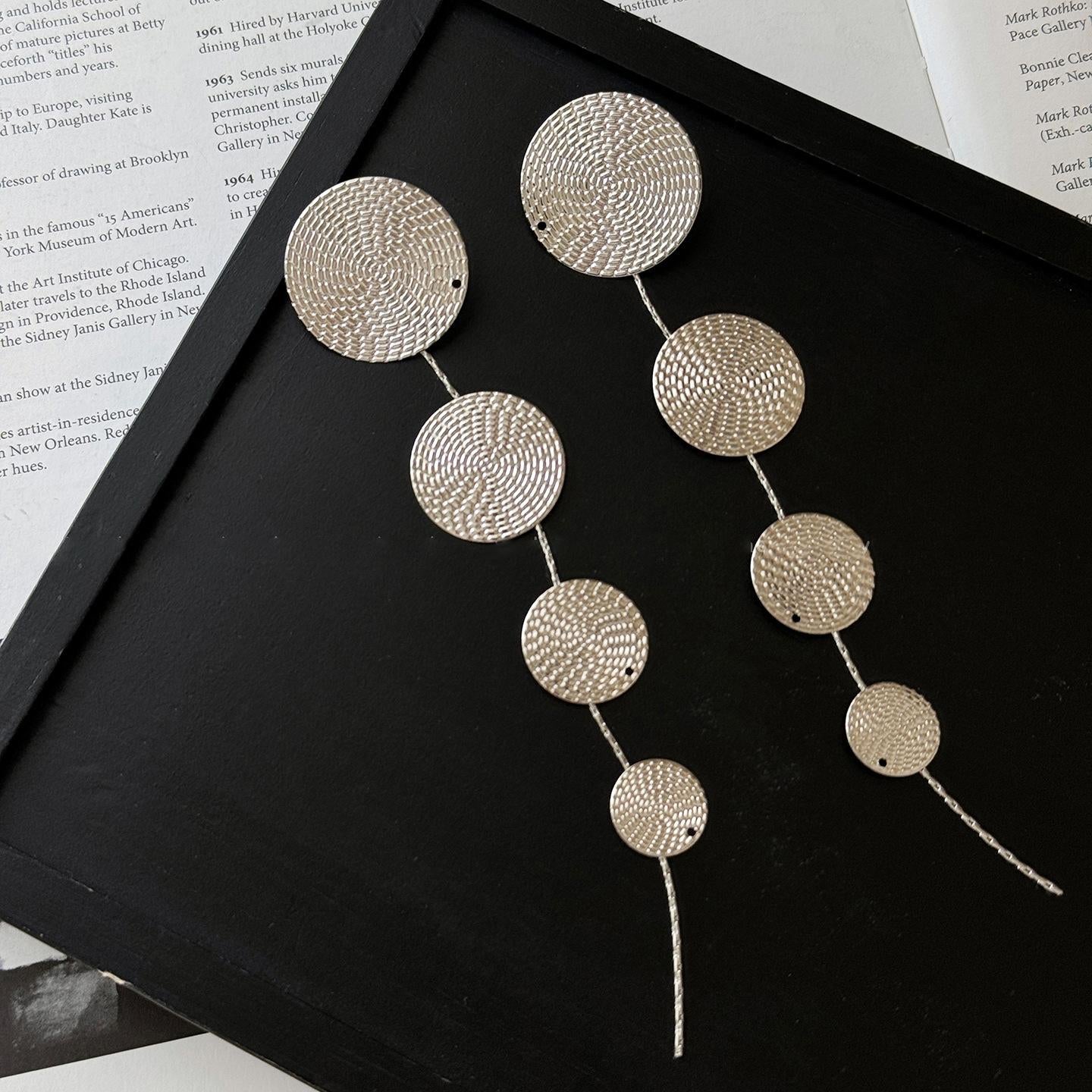 Minimalist Geometric Disc Long Drop Earrings