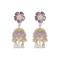 127Vintage Baroque Amethyst & Pearl Drop Earrings