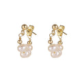 128Elegant Pearl Bow Dangle Earrings