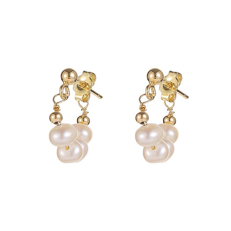 128Elegant Pearl Bow Dangle Earrings