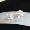 131Minimalist Matte Silver Hoop Earrings