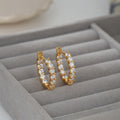 139French Vintage Textured Gold earring