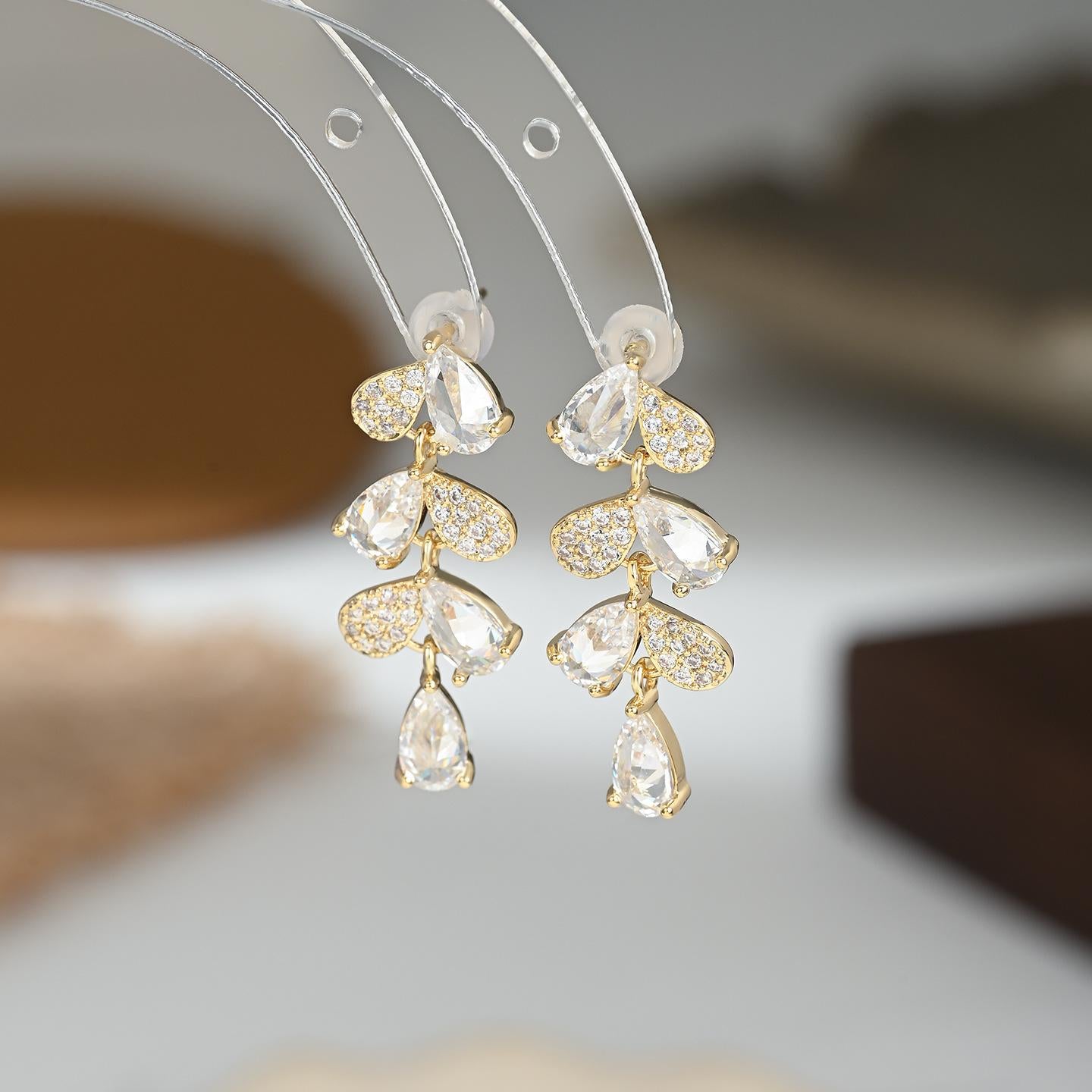 144-145French Vintage Wheat Ear Drop Earrings