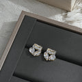 149-150French Vintage Quilted Square Studs