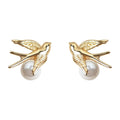 Vintage Bird Pearl Earrings