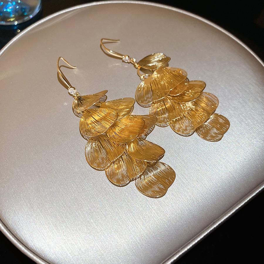 Vintage Gold Hoop Earrings with Pearl Accents